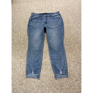 20W Judy Blue High Rise Relaxed Fit Raw Step Fray Hem